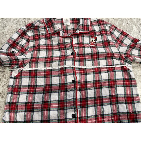 Disney Store Minnie Mouse Holiday Plaid Nightshirt Women pajama Size Large - Picture 5 of 8